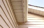 Eaves -- stand under it/them and you're an eavesdropper!