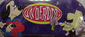 Underdog and Simon Bar Sinister on a collectible carrying case.  Click to visit the link.